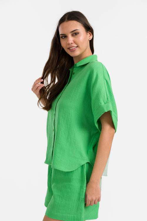 Jill Blouse | Crinkle Green