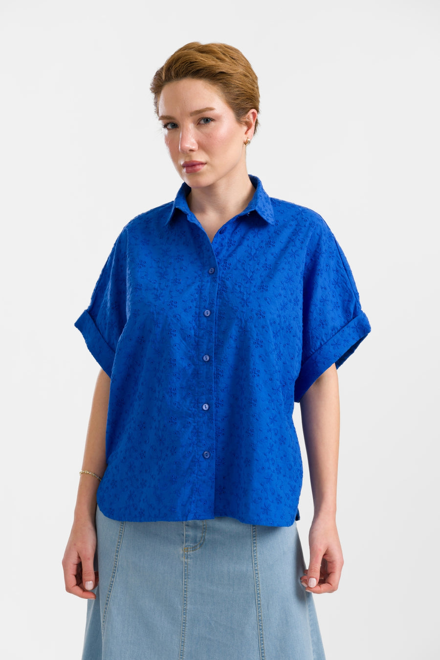 Jill Blouse | Broidery Blue