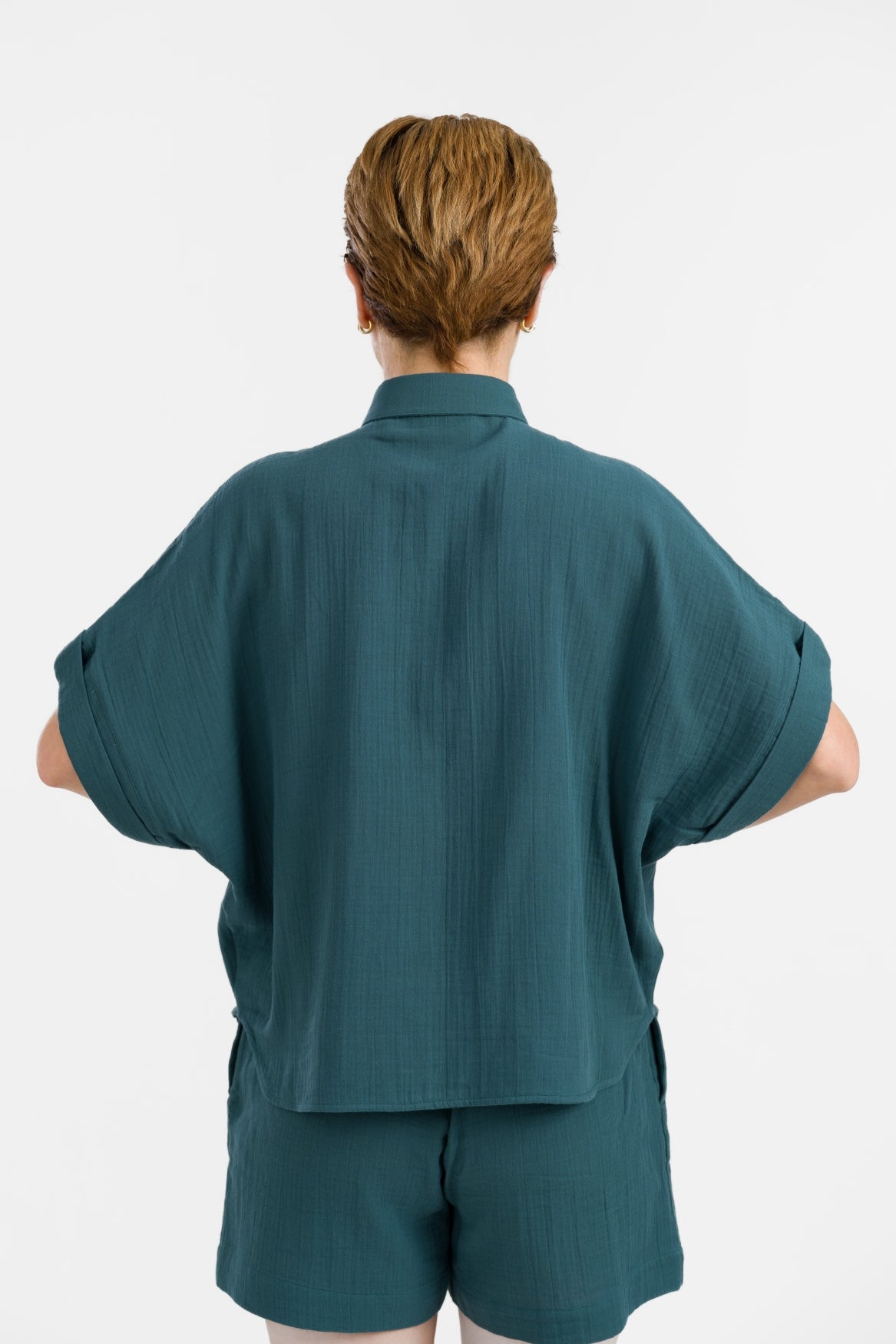 Jill Blouse | Crinkle Petrol