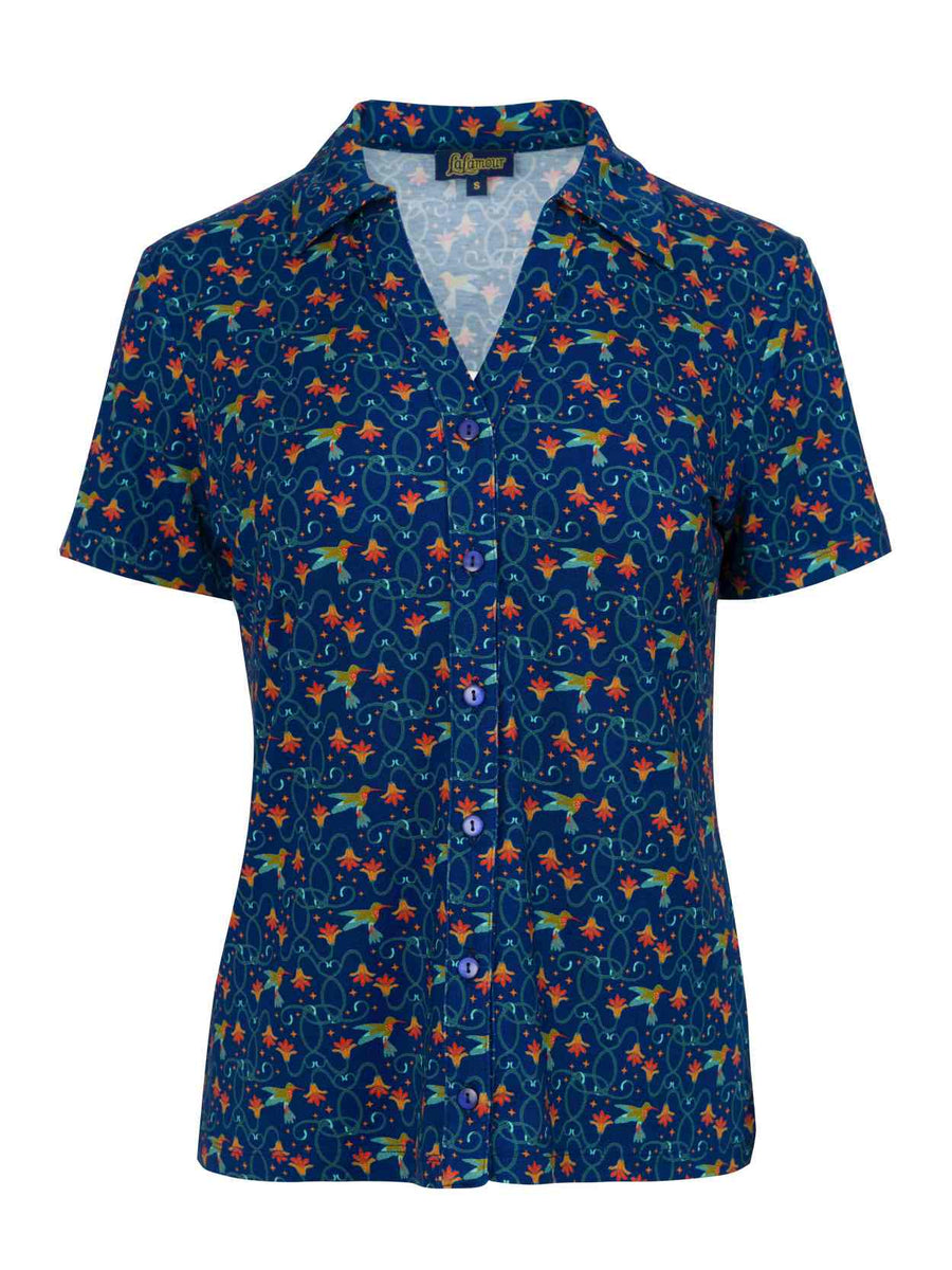 Lena Blouse Short Sleeve | Hummingbird