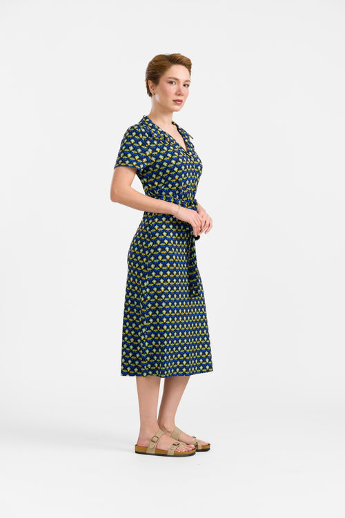 Marilyn Dress Short Sleeve | Retro Flowers