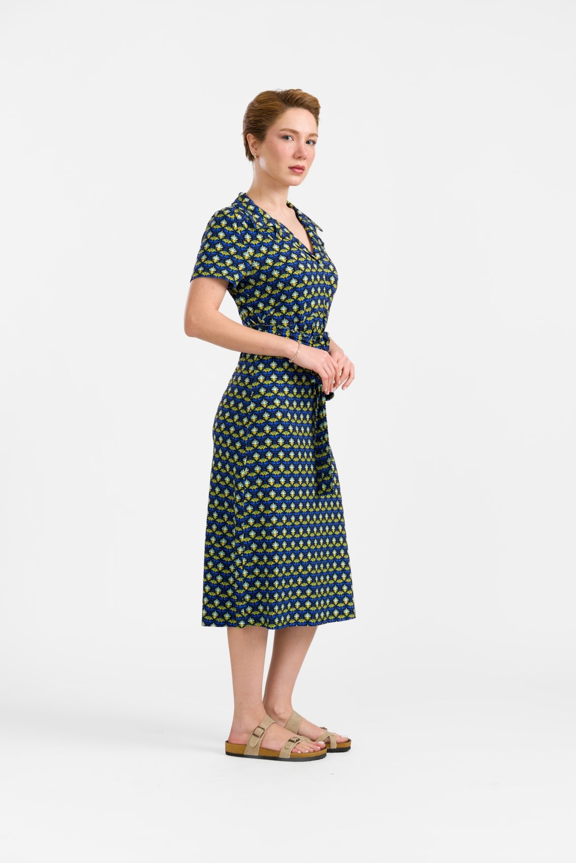 Marilyn Dress Short Sleeve | Retro Flowers