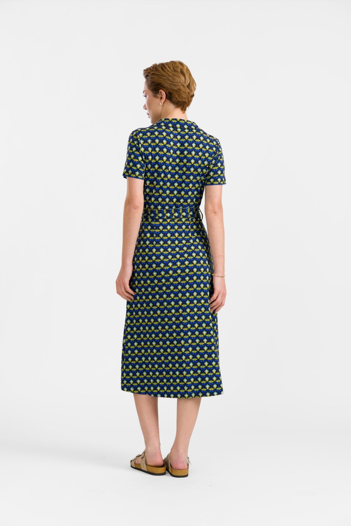 Marilyn Dress Short Sleeve | Retro Flowers