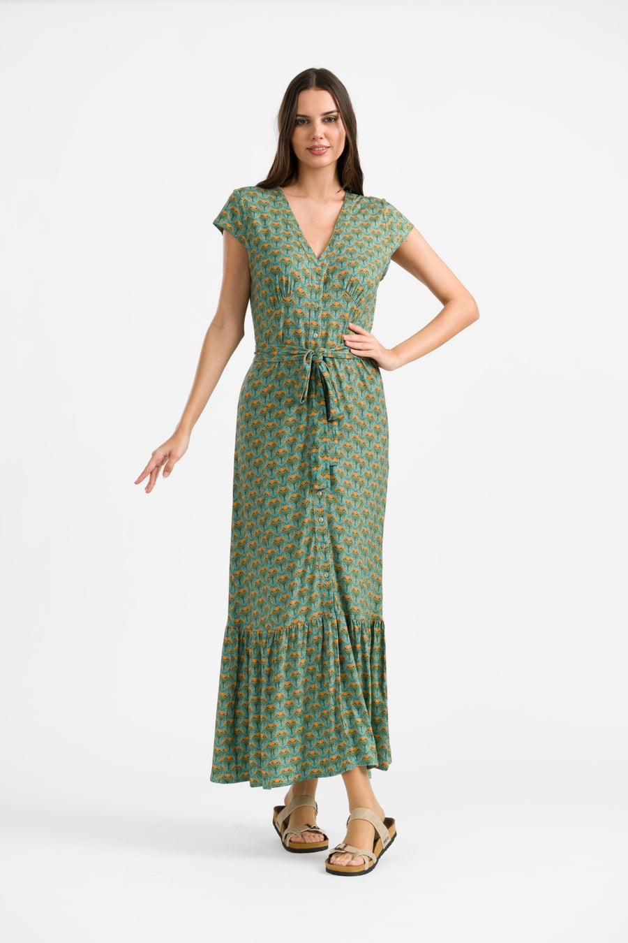 Maud Maxi Dress Short Sleeve | Blooming