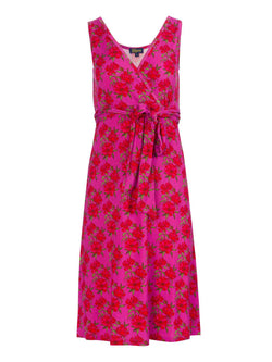 Milly Dress Sleeveless | Fuchsia Flowers