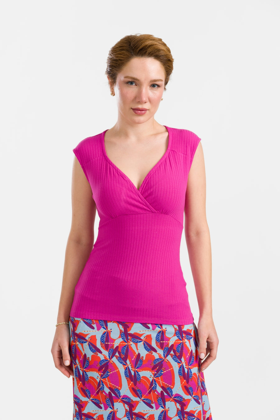 Monroe Top | Rib Fuchsia