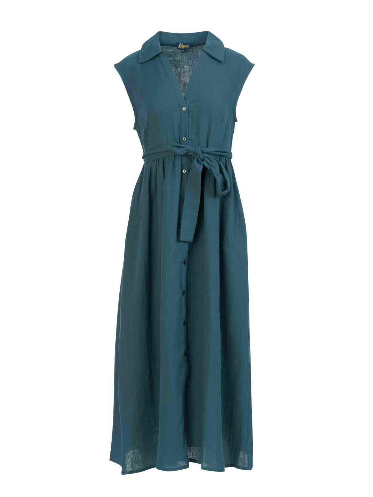 Nikki Dress | Crinkle Petrol