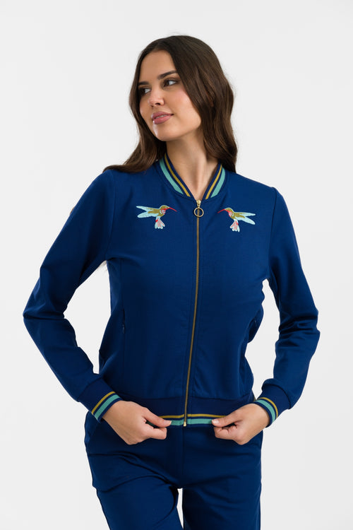 Nora Bomber Jacket | Punta Di Roma Navy