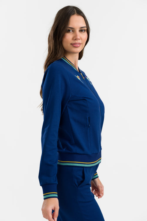 Nora Bomber Jacket | Punta Di Roma Navy