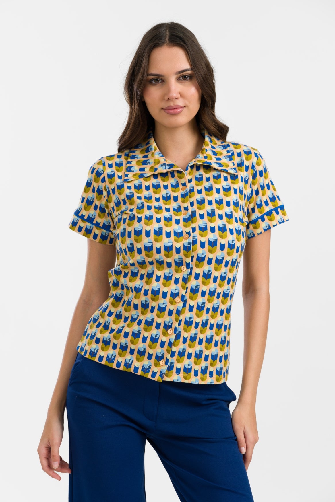 Sara Blouse Short Sleeve | Artificial Flower