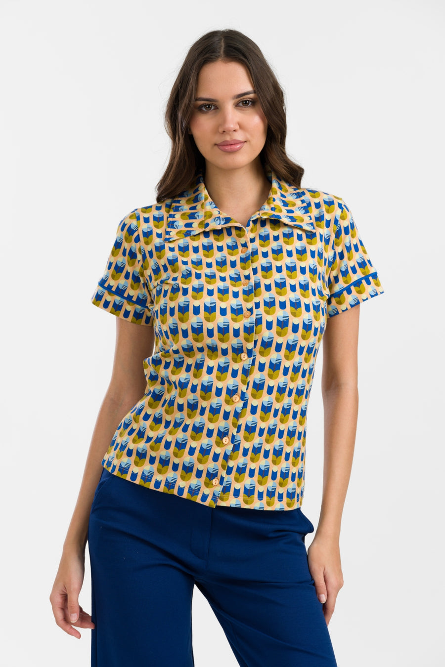 Sara Blouse Short Sleeve | Artificial Flower