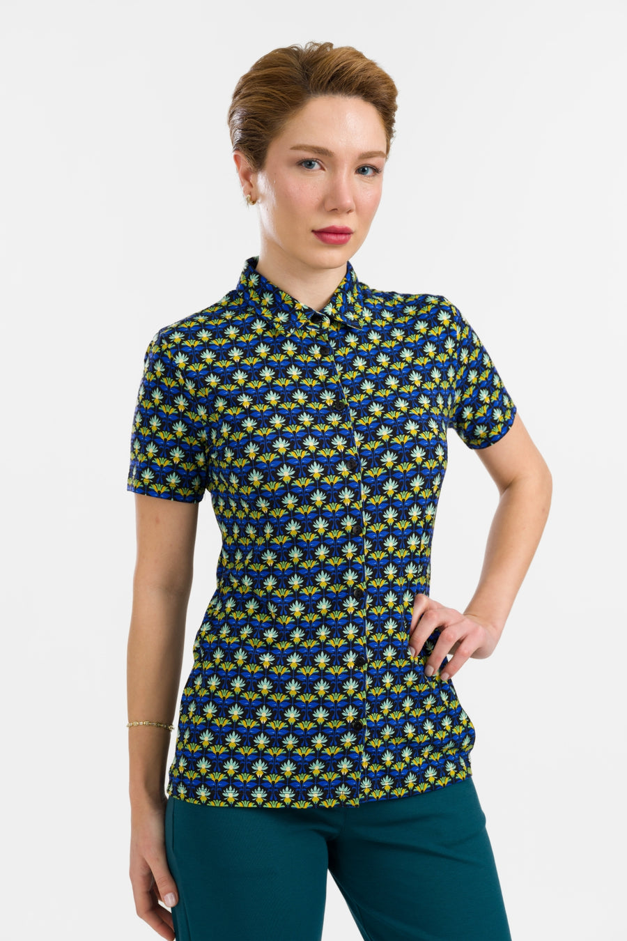 Sill Blouse Short Sleeve | Retro Flowers