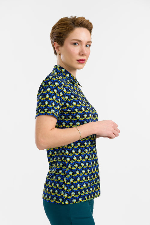 Sill Blouse Short Sleeve | Retro Flowers