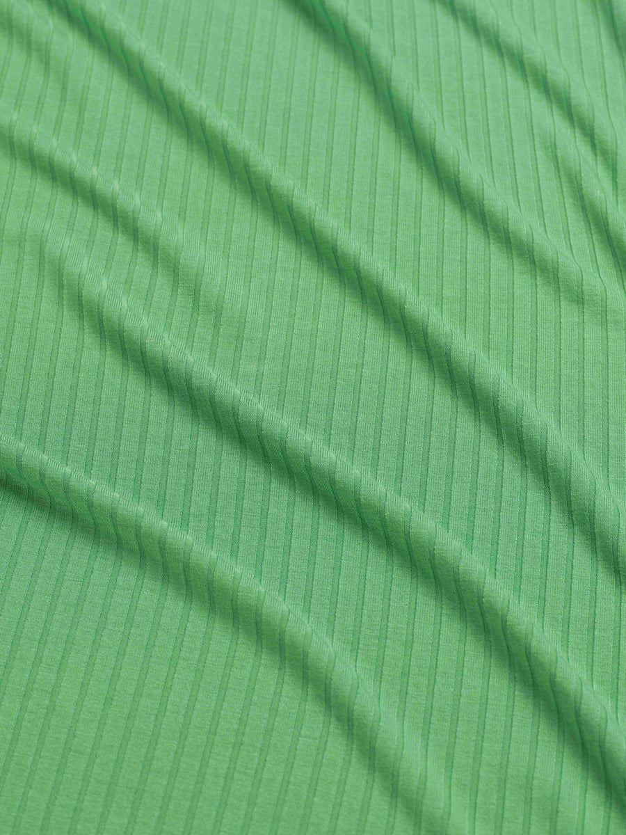 Sophie Top Short Butterfly Sleeve | Rib Green