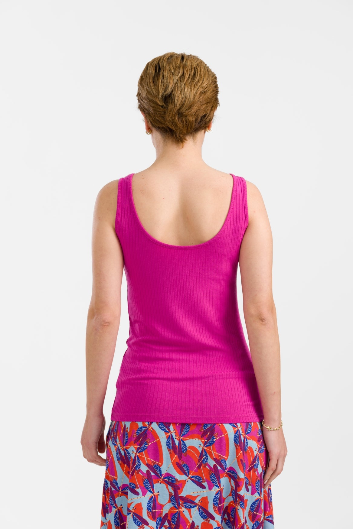 Stella Tank Top | Rib Fuchsia