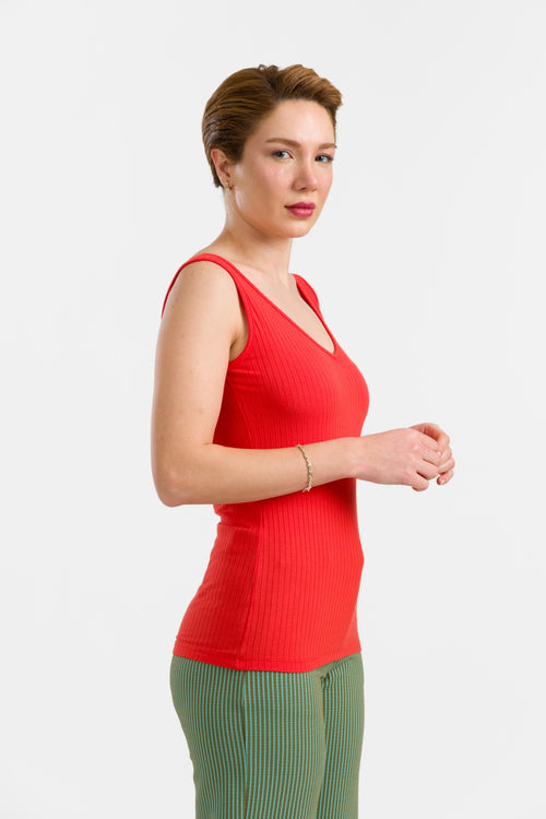Stella Tank Top | Rib Red
