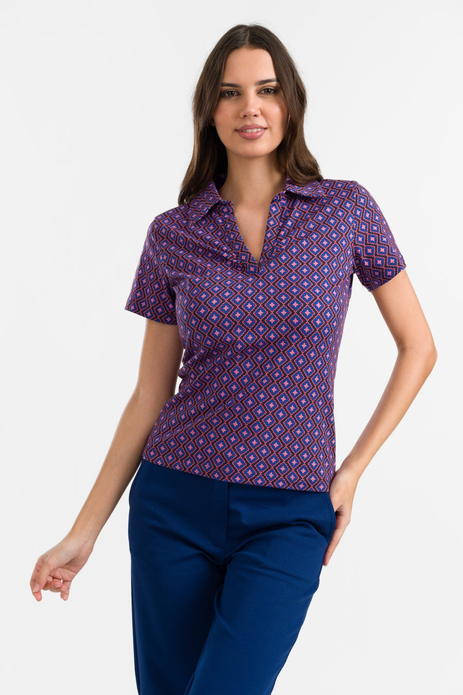 Suzy Top Short Sleeve | Funky Squares