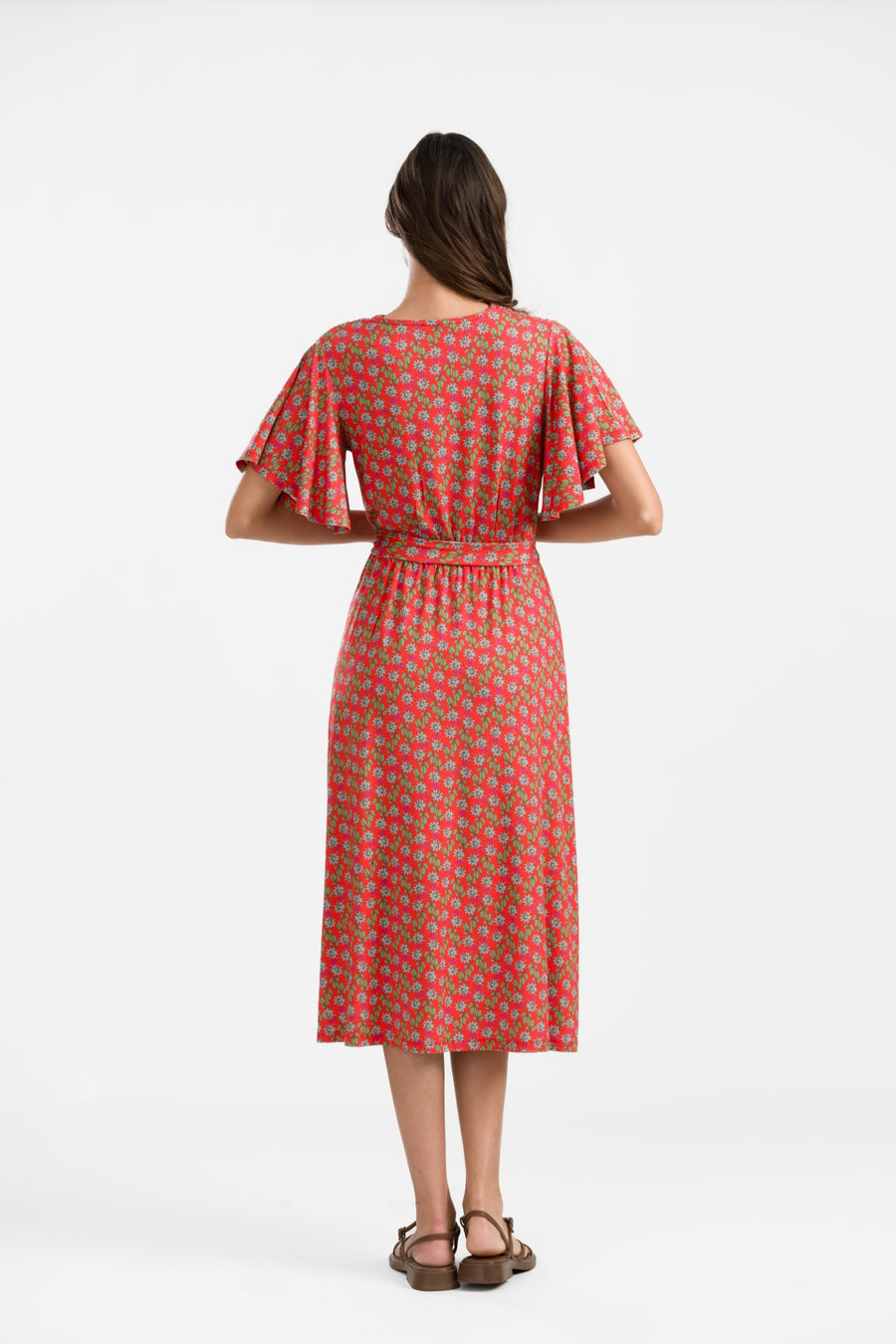 Trix Butterfly Sleeve Dress | Tropical Tango