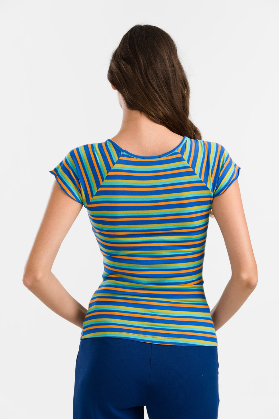 Butterfly Top Short Sleeve | Groovy Stripes