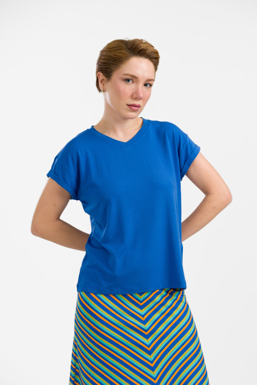 Vera Top | Plain Blue