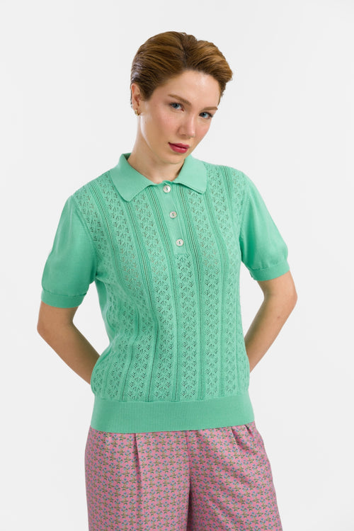 Knitwear Romy Top | Turquoise