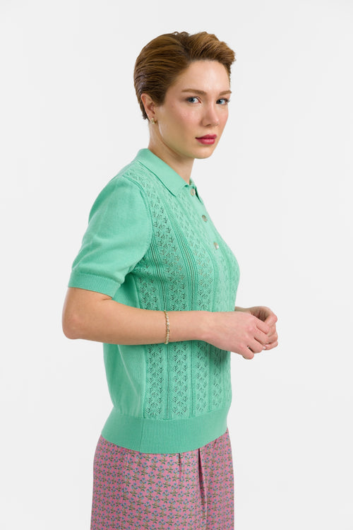 Knitwear Romy Top | Turquoise
