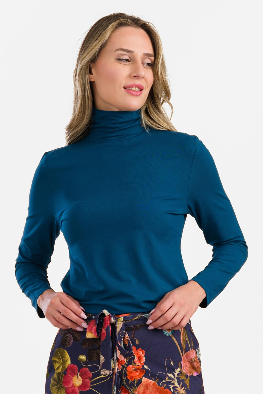 Rose Top | Ecovero Plain Petrol