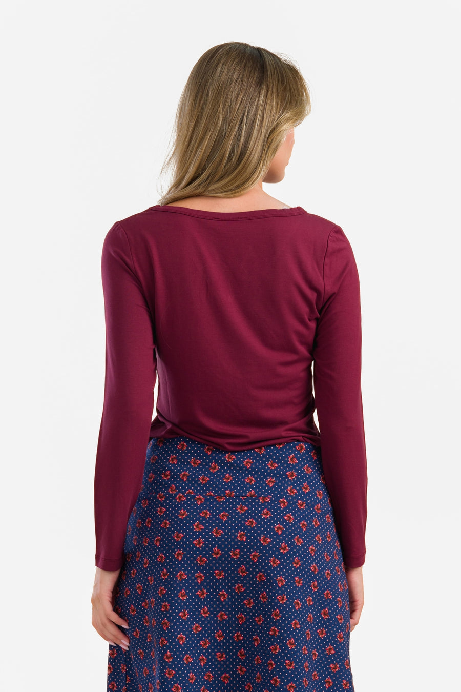 Lynn Top | Ecovero Plain Bordeaux