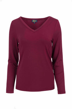 Lynn Top | Ecovero Plain Bordeaux