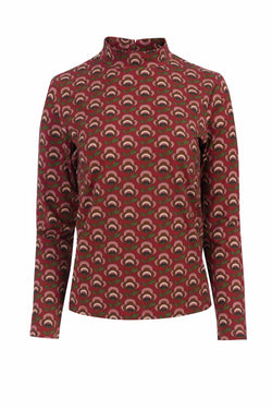 Kim Top | Abstract Flower Bordeaux