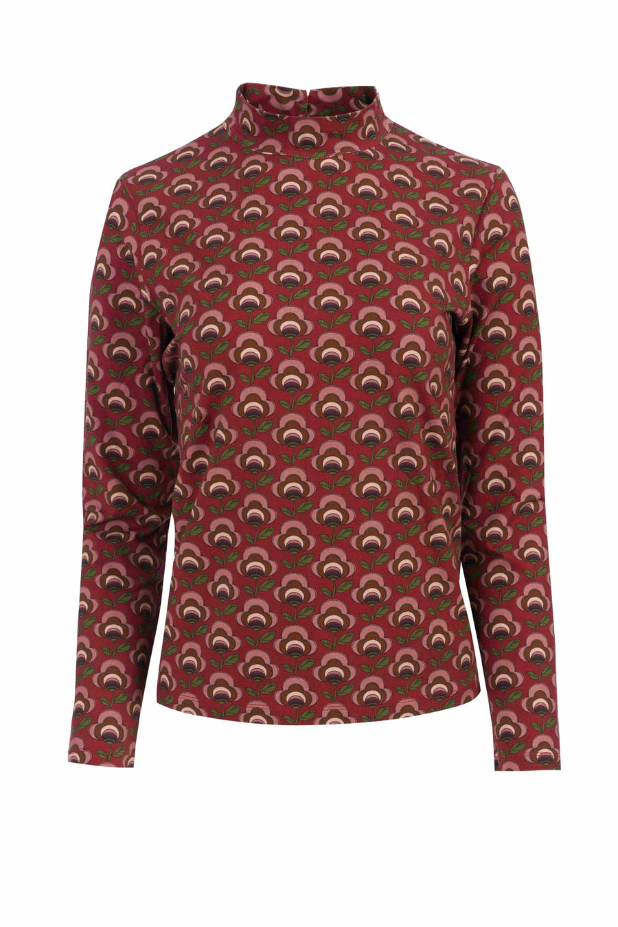 Kim Top | Abstract Flower Bordeaux