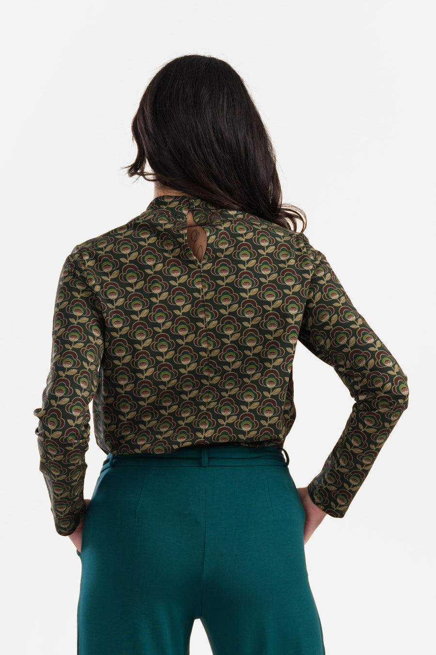 Kim Top | Abstract Flower Green