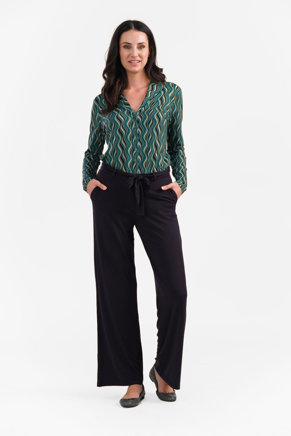 Sue Trousers | Micro Plain Black