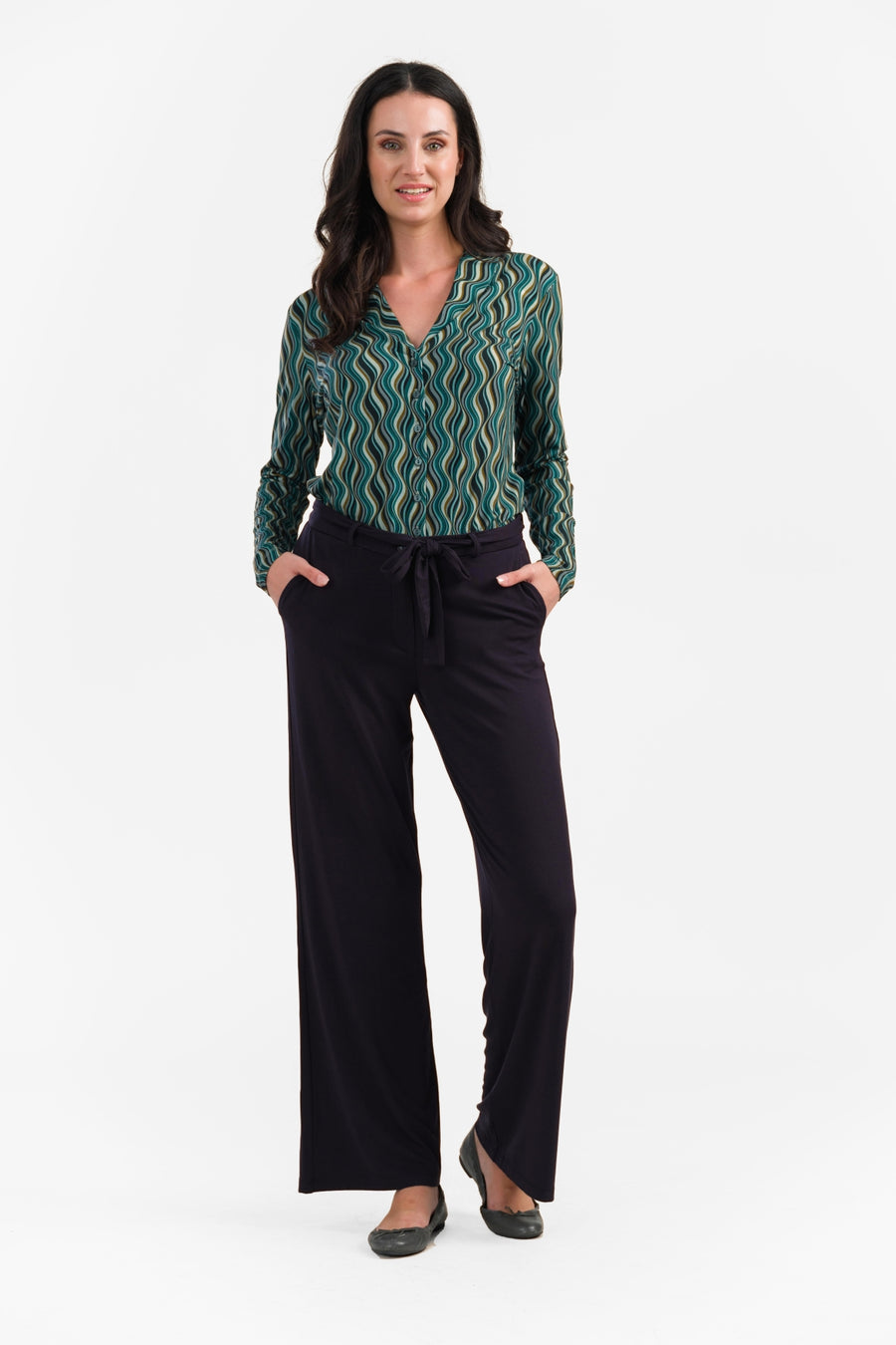 Sue Trousers | Micro Plain Black