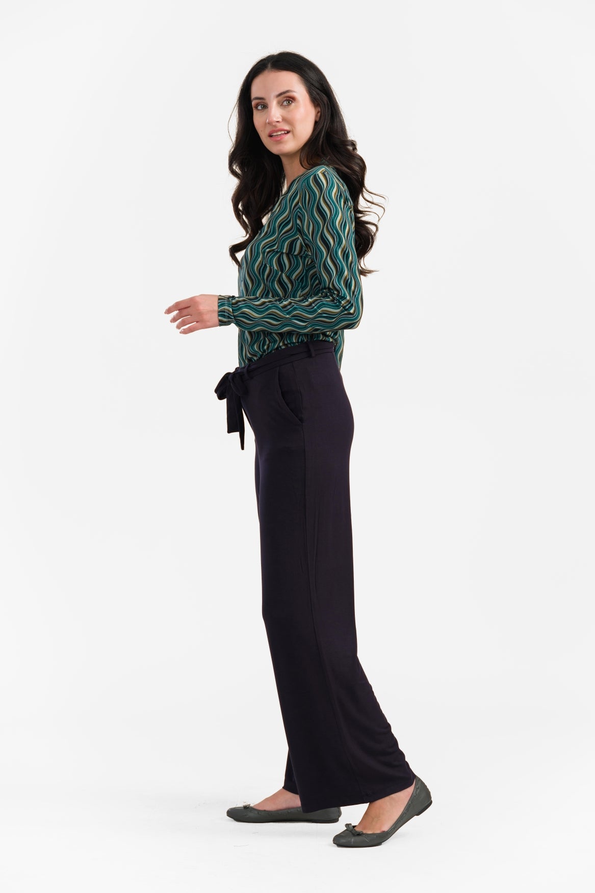 Sue Trousers | Micro Plain Black