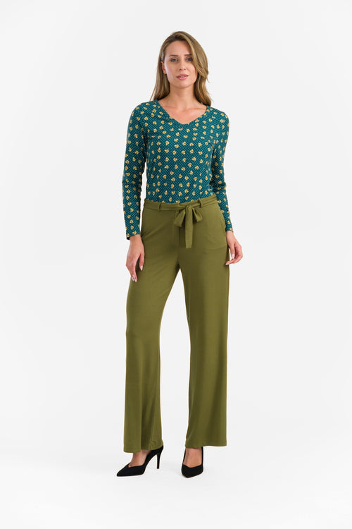 Sue Trousers | Micro Plain Olive
