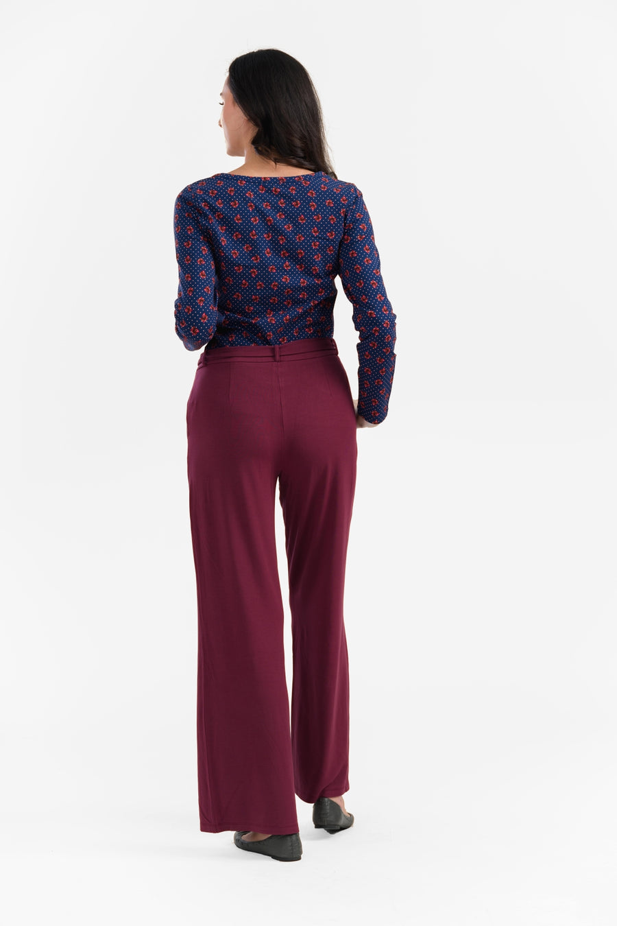 Sue Trousers | Micro Plain Tawny Port