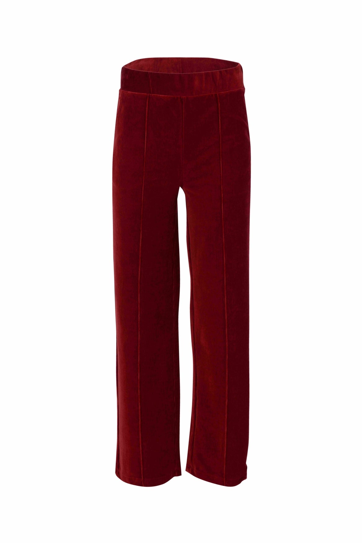 Hailey Trousers | Rib Velour Plain Fried Brick