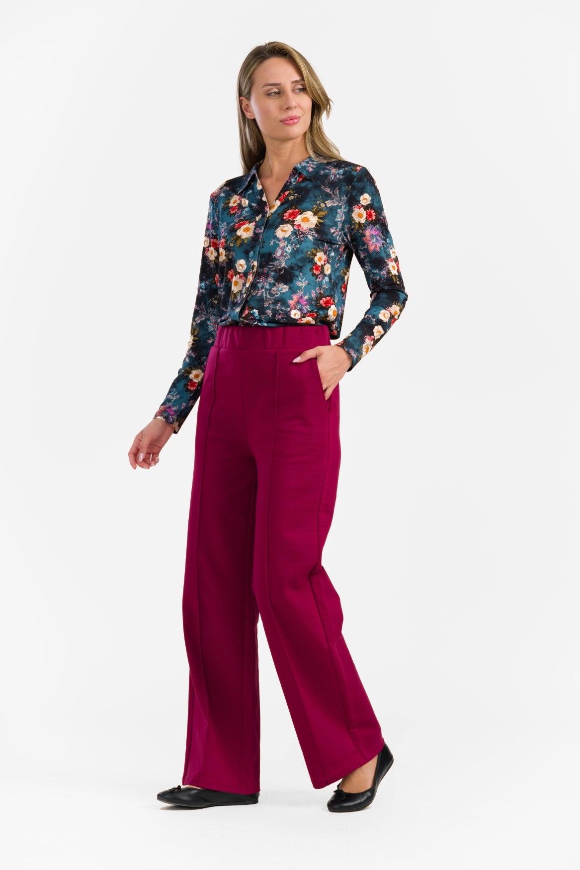 Hailey Trousers | Punta Di Roma Bordeaux