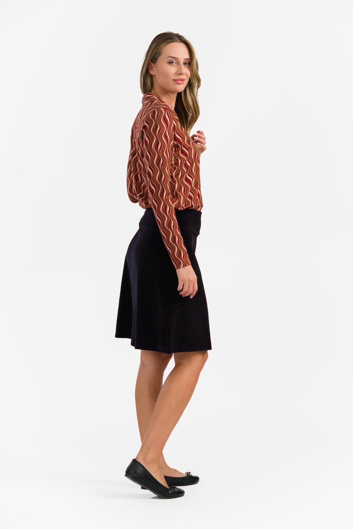 Esmee Skirt | Velour Plain Black