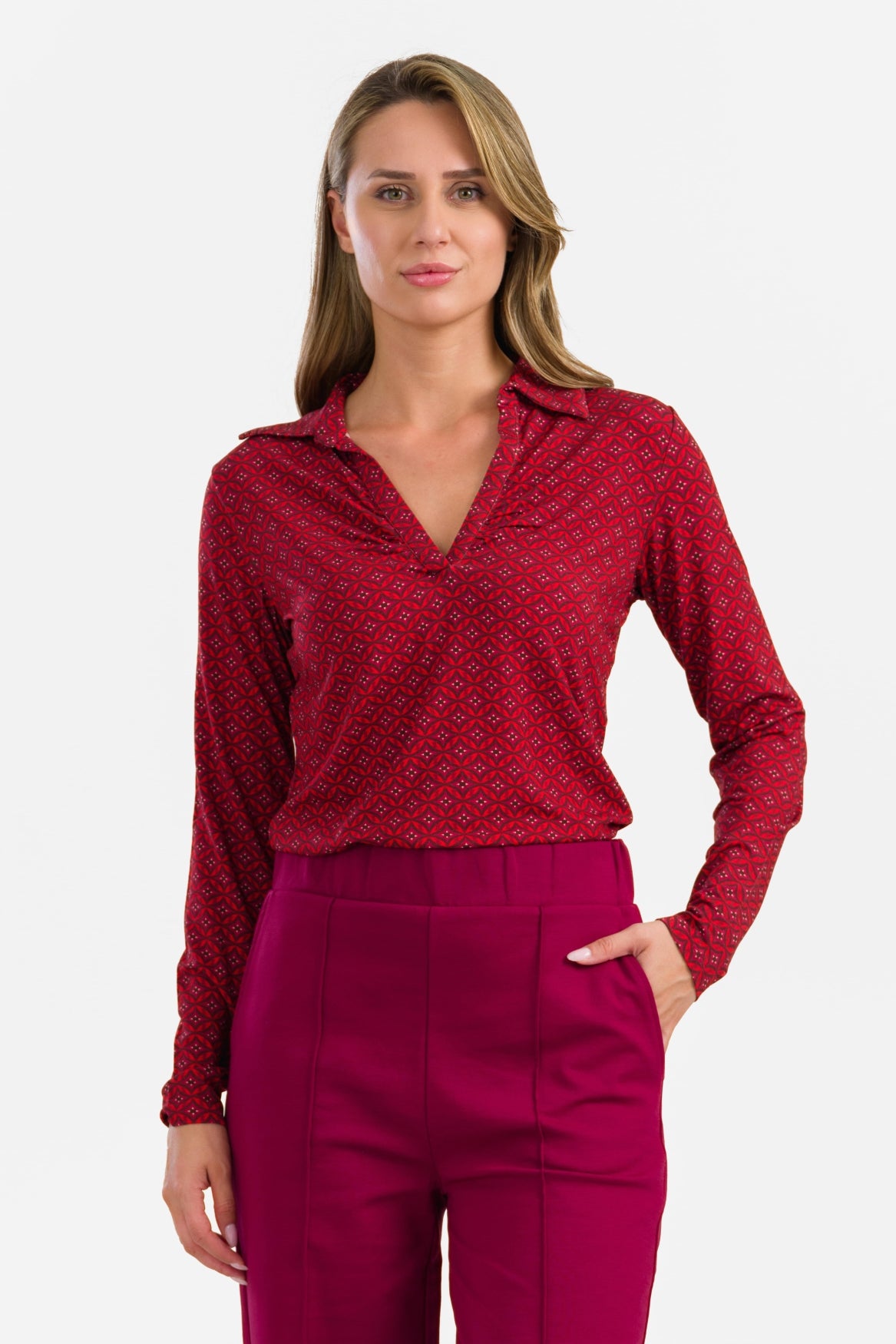 Suzy Top Long Sleeve | Lisbon Red
