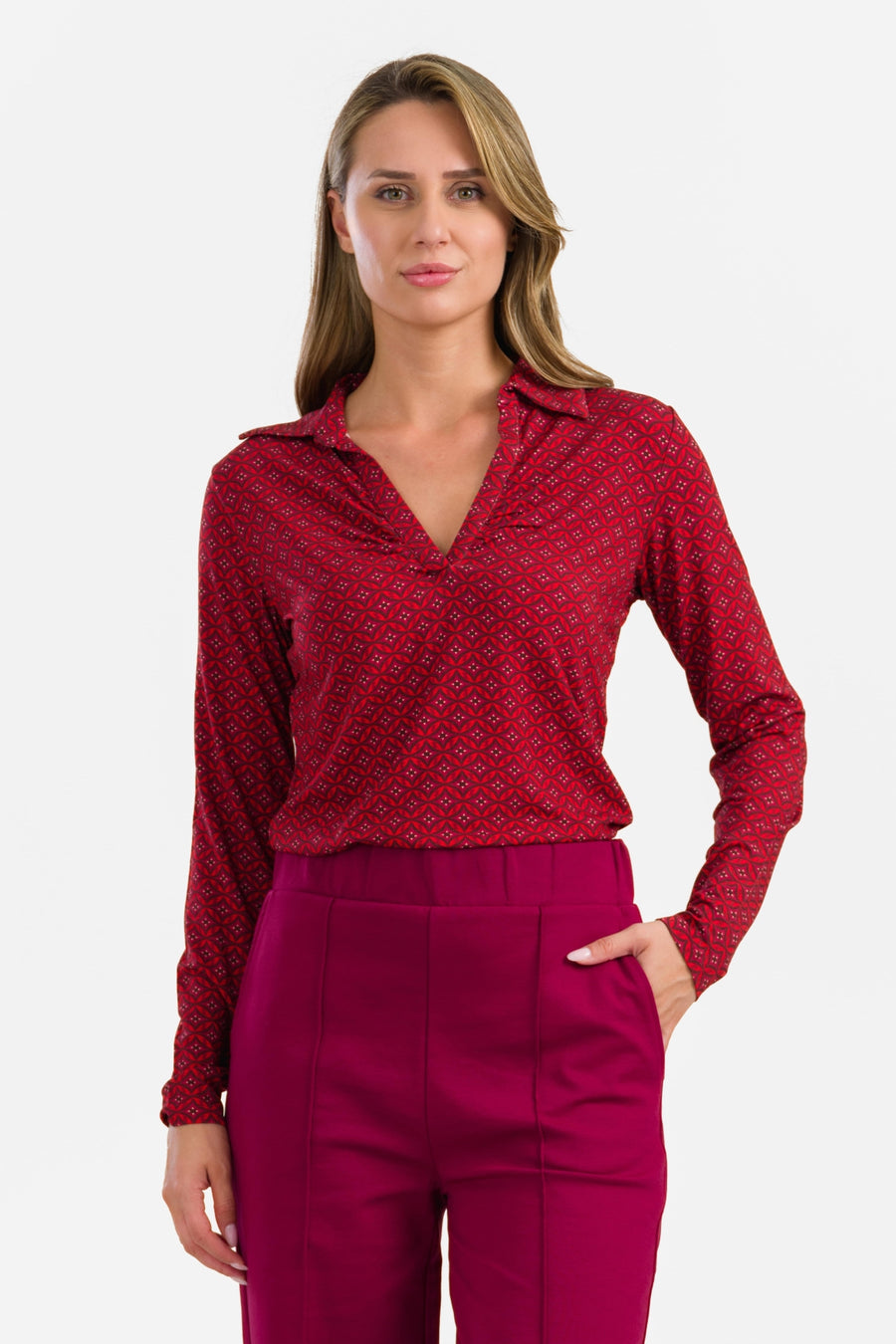 Suzy Top Long Sleeve | Lisbon Red