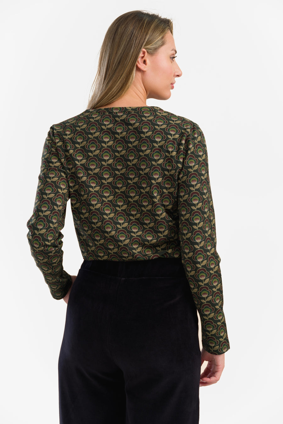 Natalie Top | Abstract Flower Green