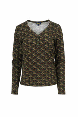 Natalie Top | Abstract Flower Green