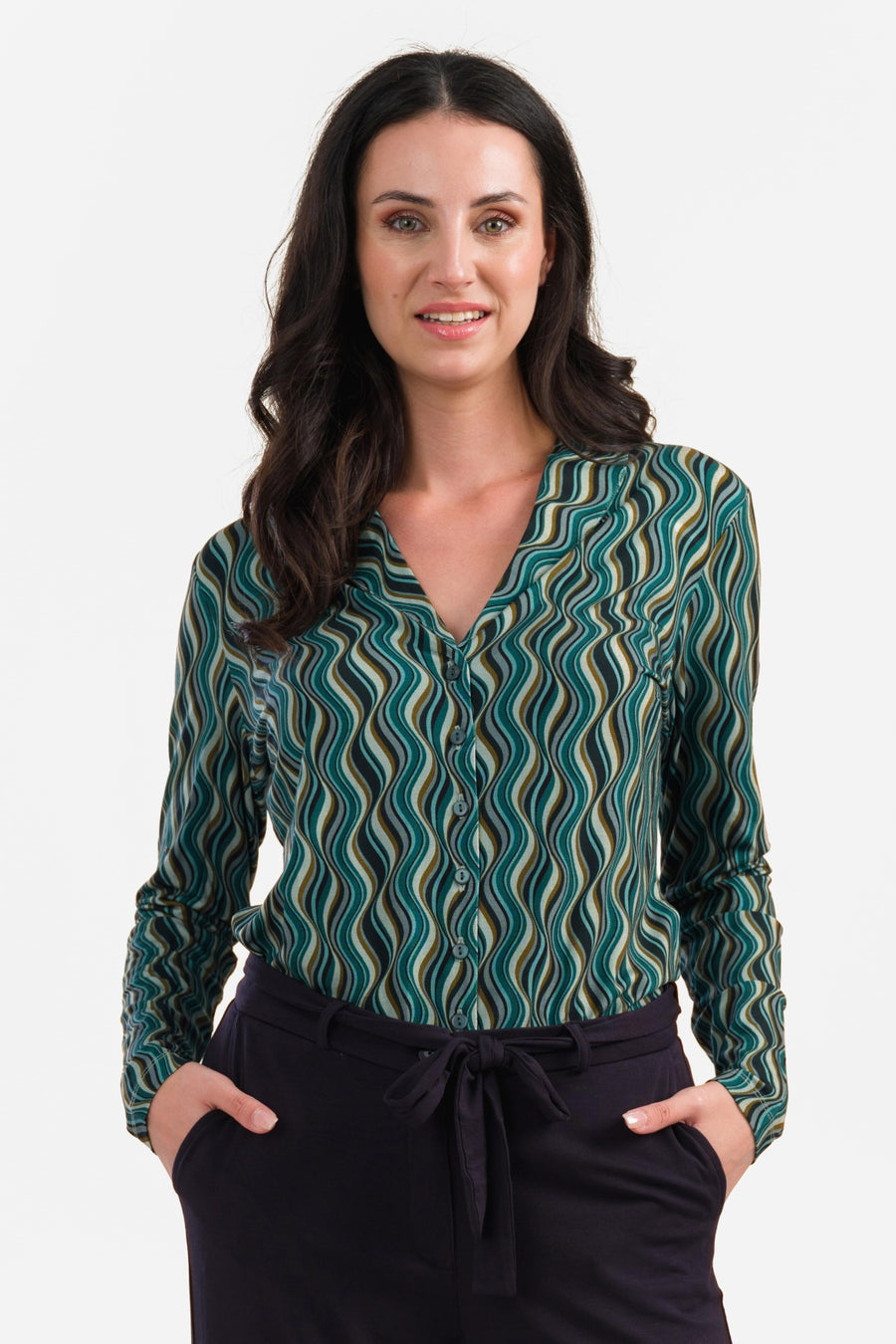 Iris Blouse Long Sleeve | Glaze Green