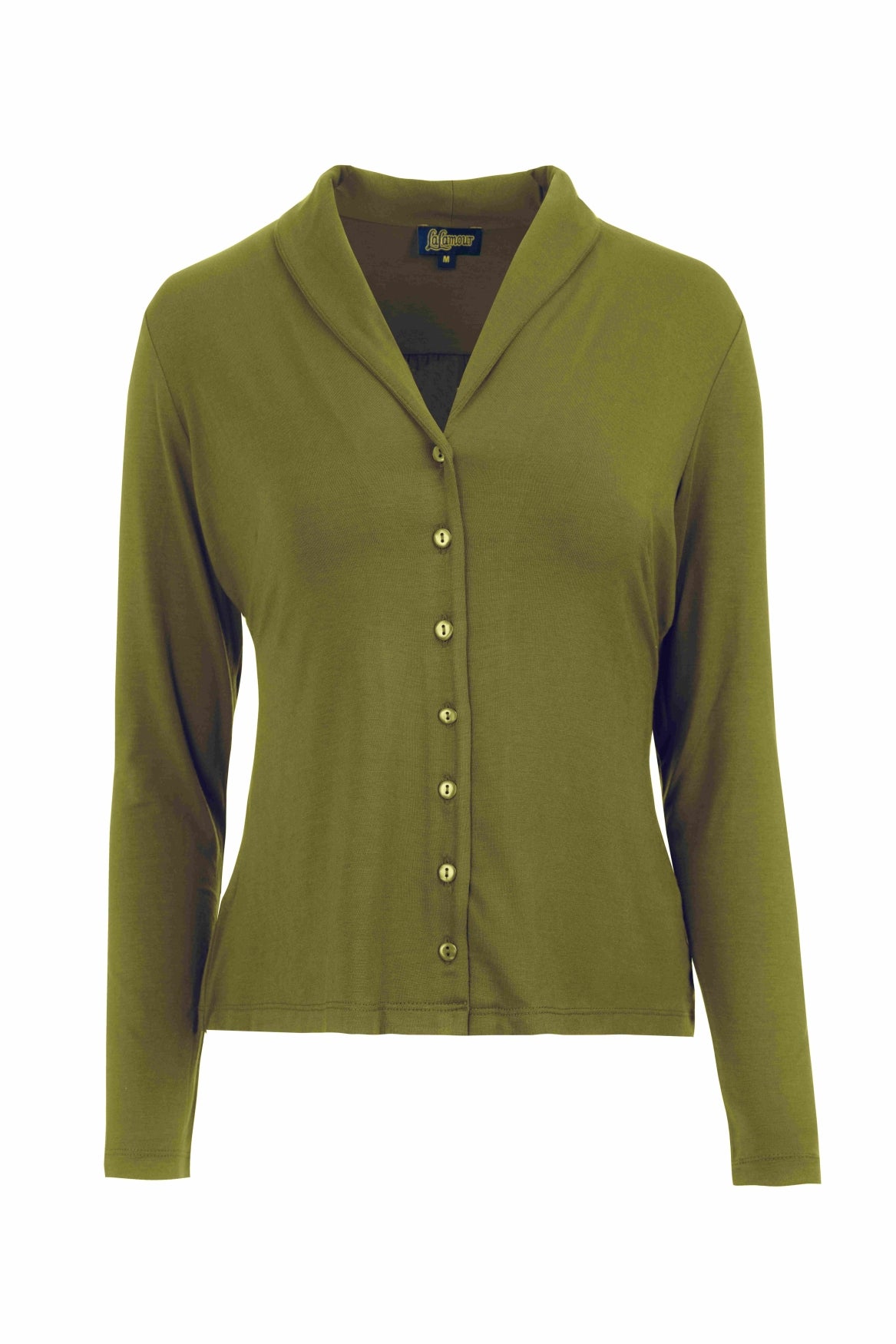 Iris Blouse Long Sleeve | Micro Plain Olive