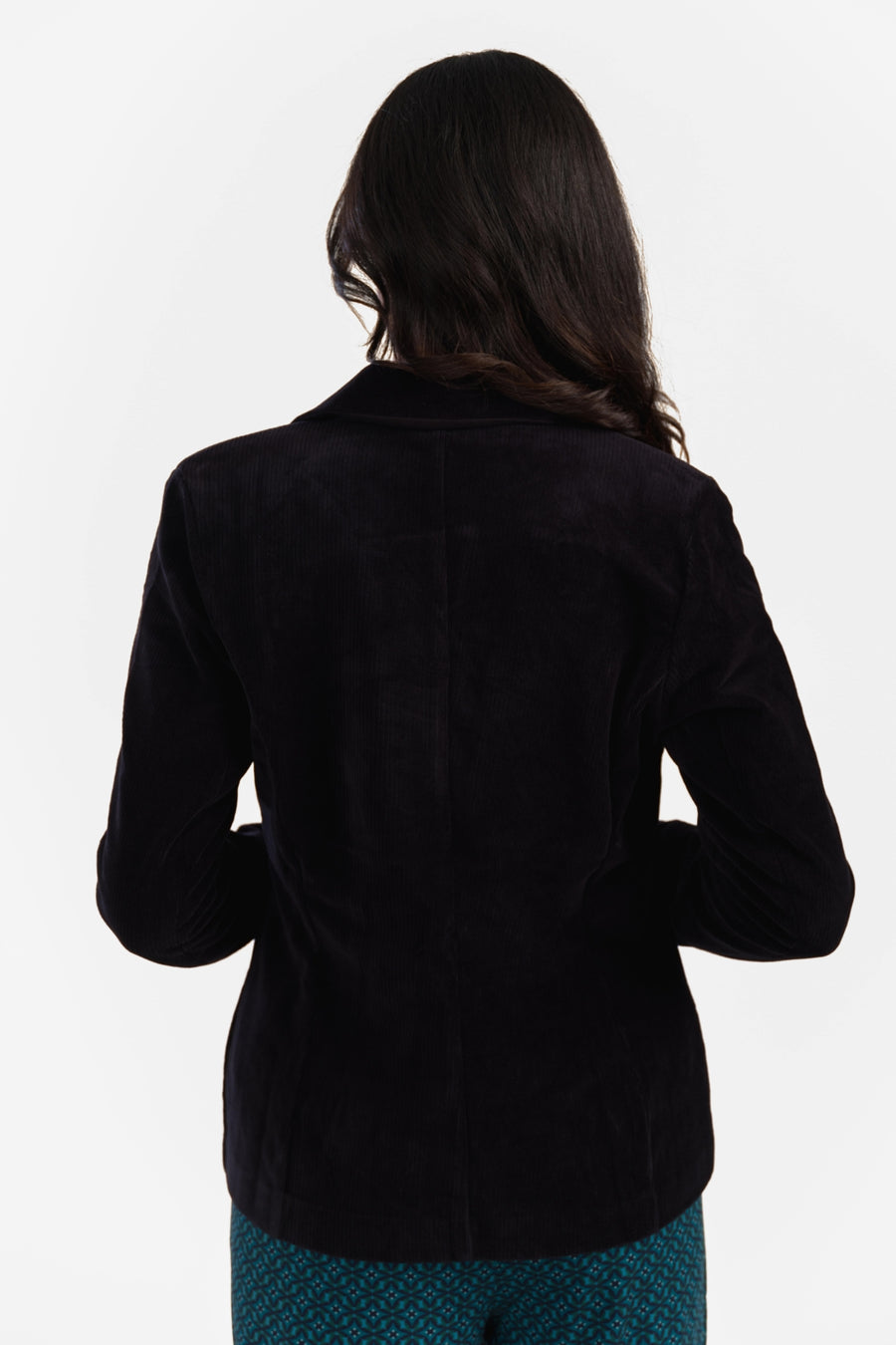Nova Blazer | Rib Velour Plain Black