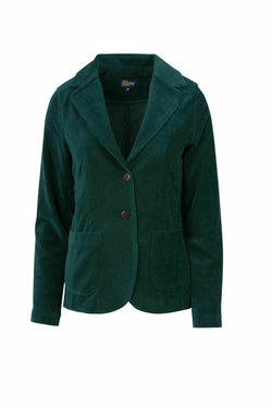 Nova Blazer | Rib Velour Plain Rain Forest