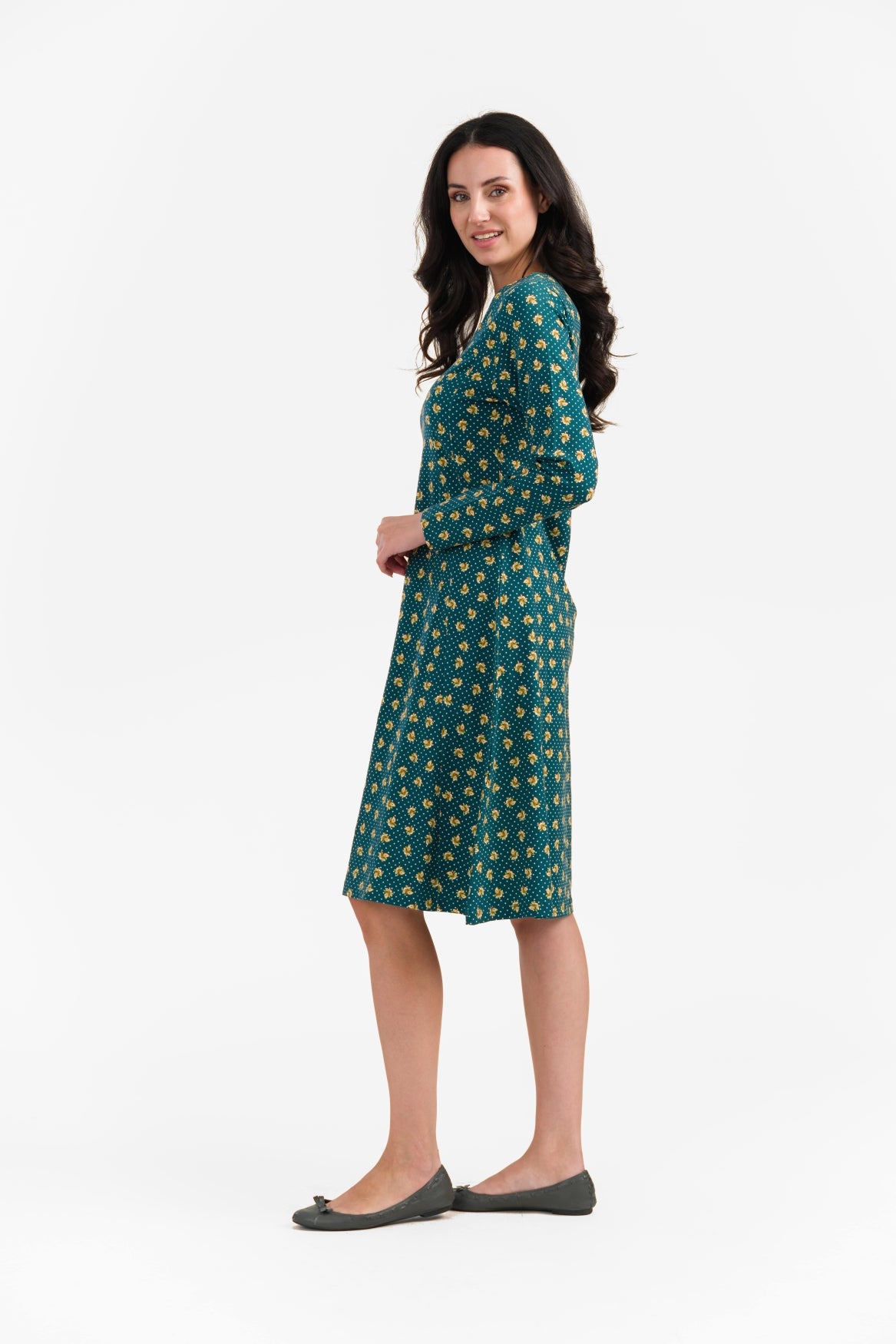 Sandra Dress | Hazel Dot Green