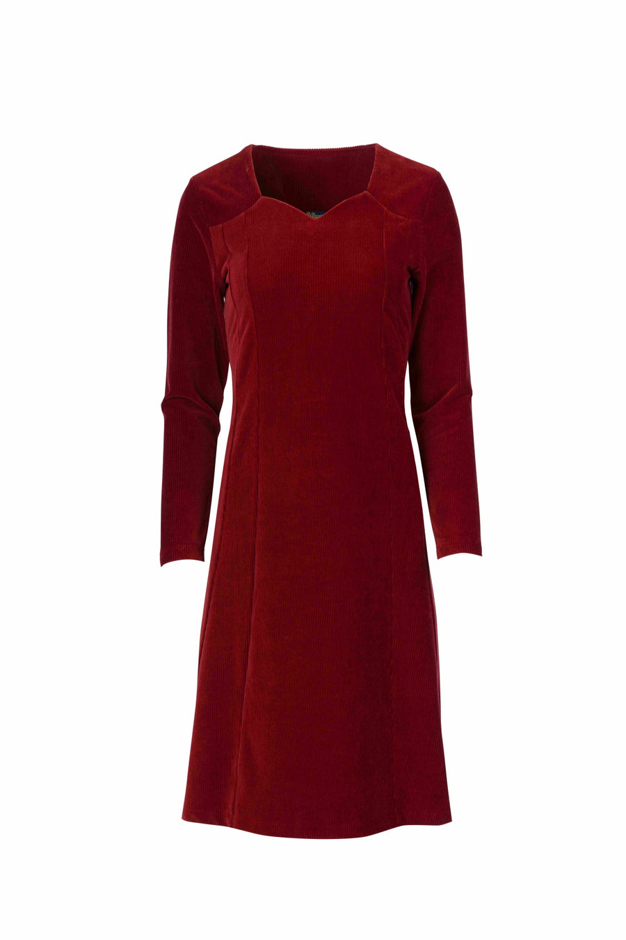 Sandra Dress | Rib Velour Plain Fried Brick